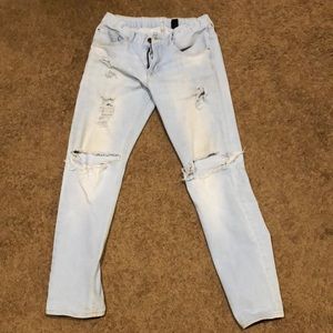 Self distressed Jeans